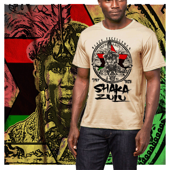 African King Shaka Zulu Warrior T-Shirt Marcus Garvey Melanin Pride Africa Roots gallery