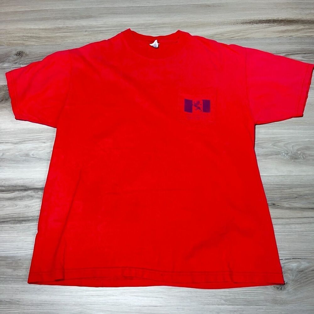 Vintage Greek Life Spring Formal Shirt Mens XL Red Short Sleeve Crew 90s