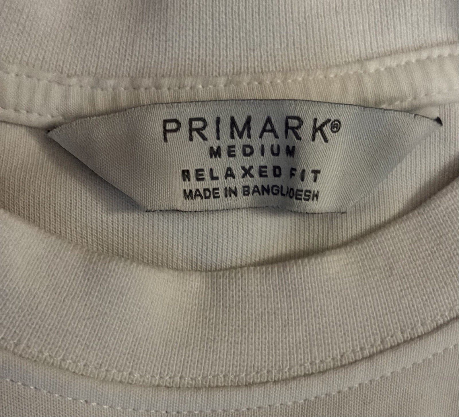 Primark Men’s M Relaxed Fit White Crew Neck Solid Short Sleeve T-Shirt gallery