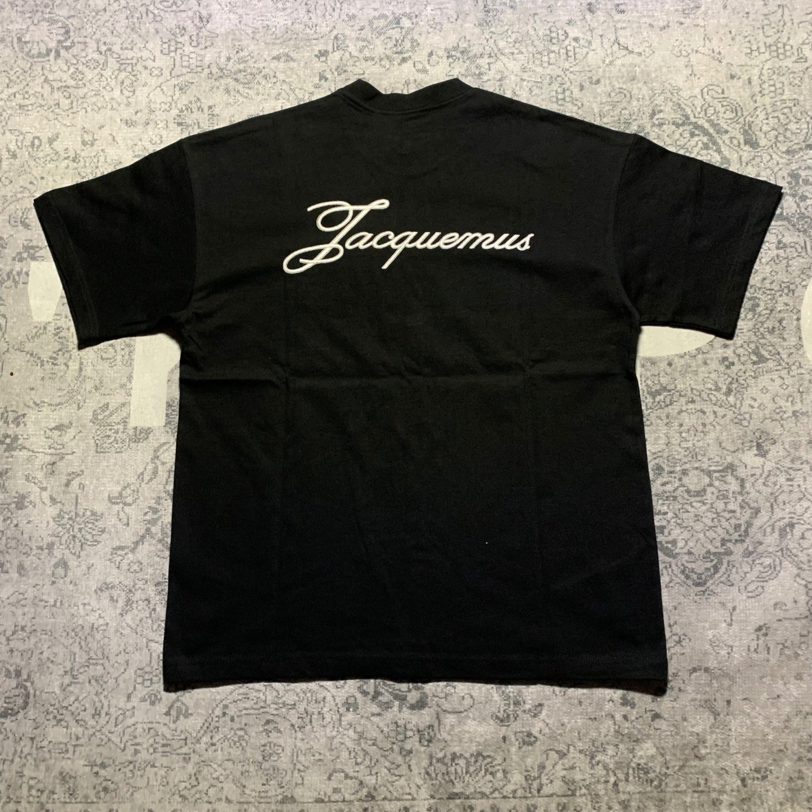Jacquemus Script Logo T-Shirt Mens Size M Black Excellent Embroidered Tee gallery