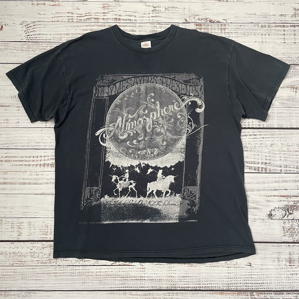 Vintage Y2K Rhymesayers Atmosphere Black Shirt Men’s 2XL Faded Concert Tour Tee