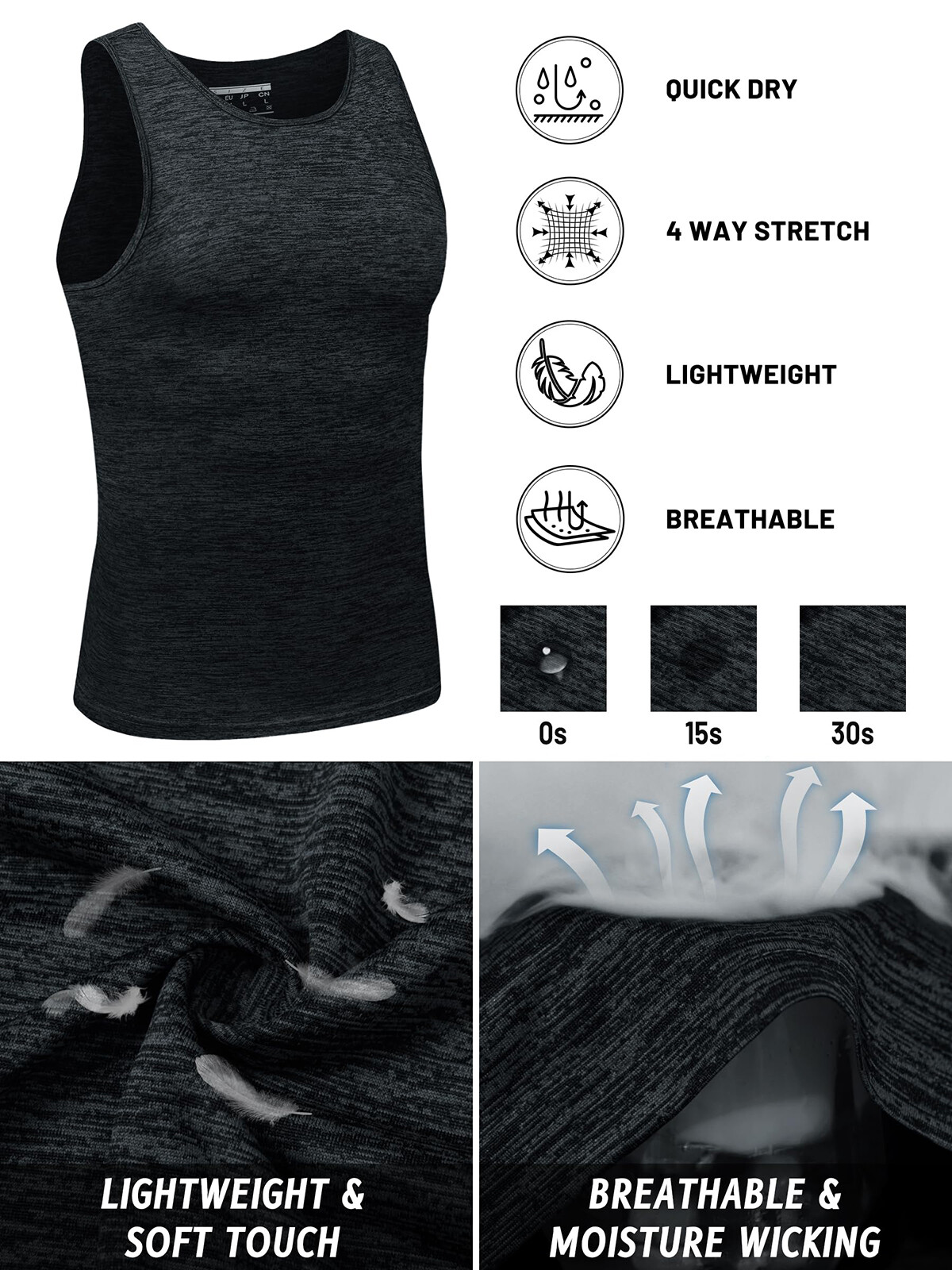 Men's Tank Tops Sleeveless Muscle Sports Athletic Gym Workout Quick Dry A-Shirt gallery