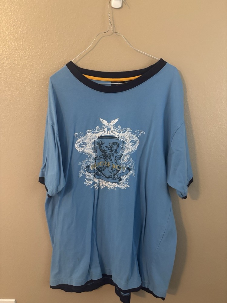 Bugle Boy Blue Tshirt Mens XL 100% Cotton Graphic Y2K Vintage