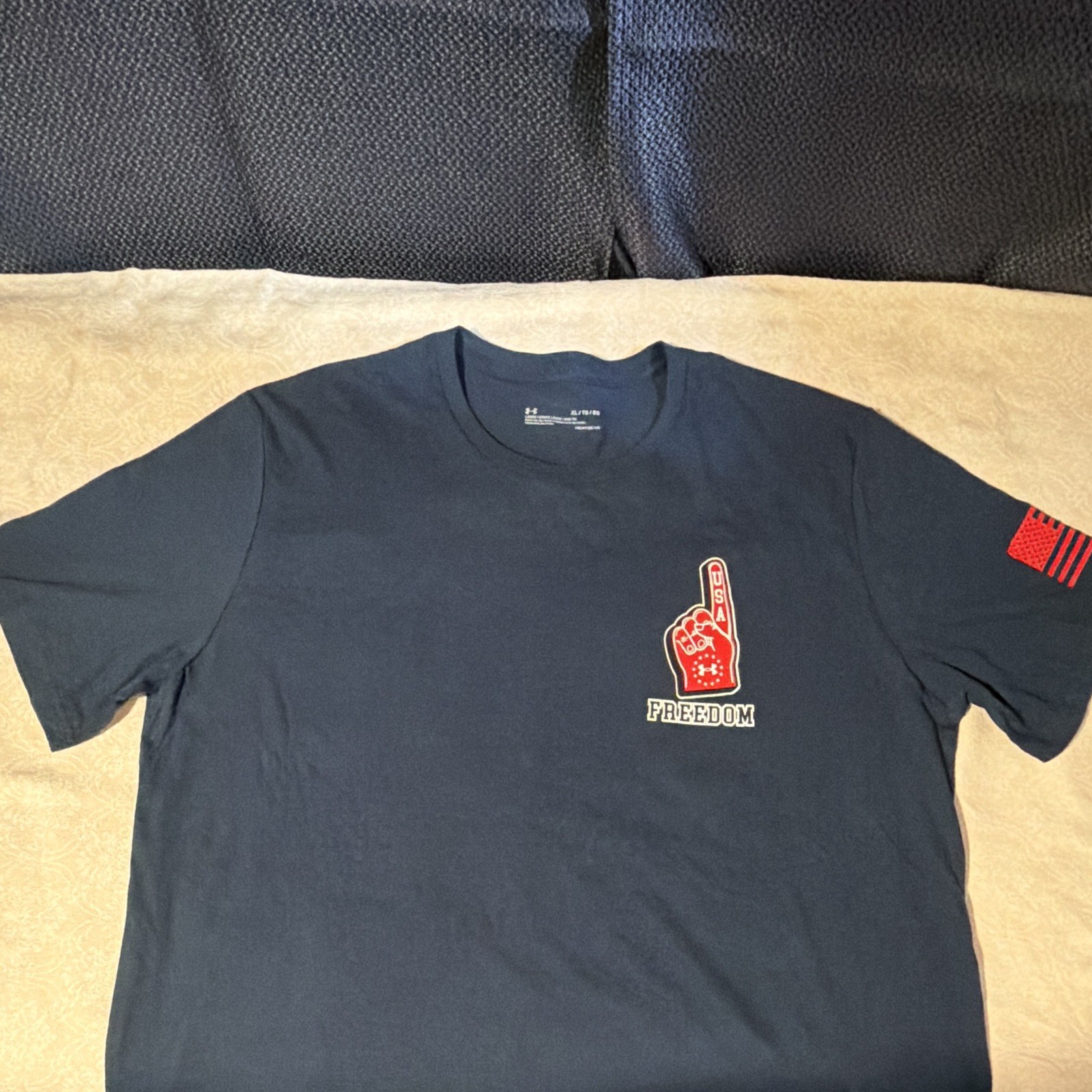 Under Armour American Pride USA Freedom Short Sleeve T-Shirt Blue Sz XL