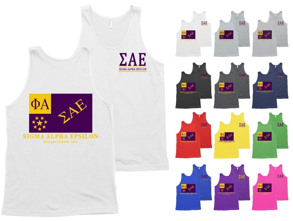 Sigma Alpha Epsilon Fraternity Flag Bella + Canvas Tank Top SAE Shirt – NEW