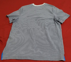Nike Embroidered Soccer Logo Black Light Blue Striped 2 Button T-Shirt Size XL