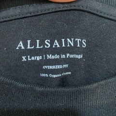 AllSaints Underground Oversize Graphic T-Shirt Black XL NWT