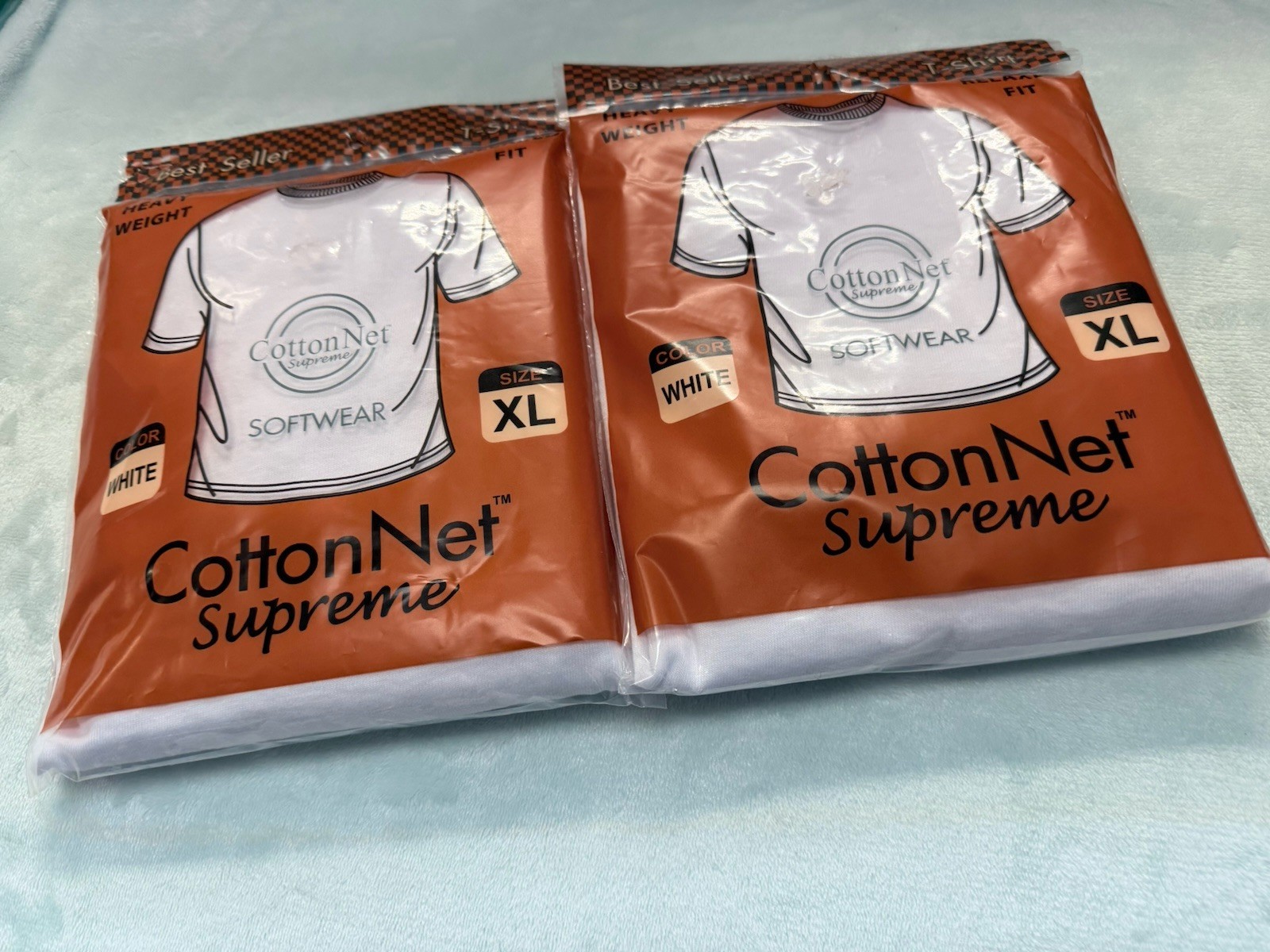 CottonNet Supreme T-Shirt Round Neck Short Sleeve Size XL Shirt White 2 pack gallery