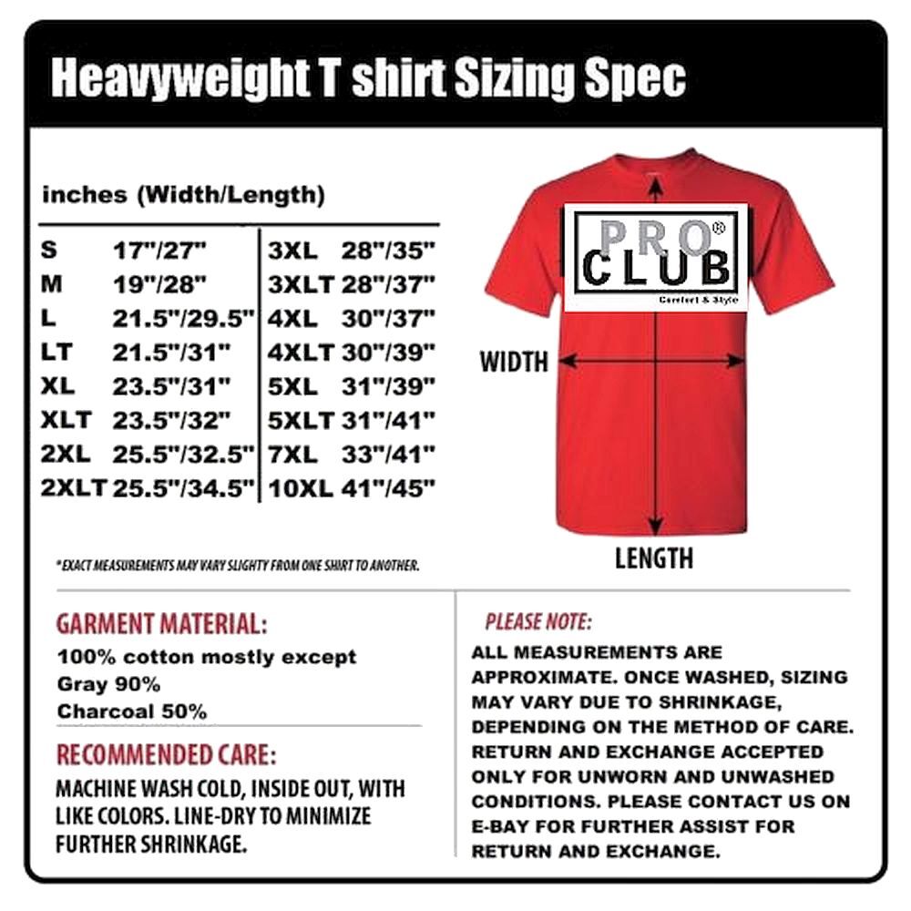 5 PACK Pro Club Heavyweight T-Shirt White Short Sleeve Premium Cotton Mens Tee gallery