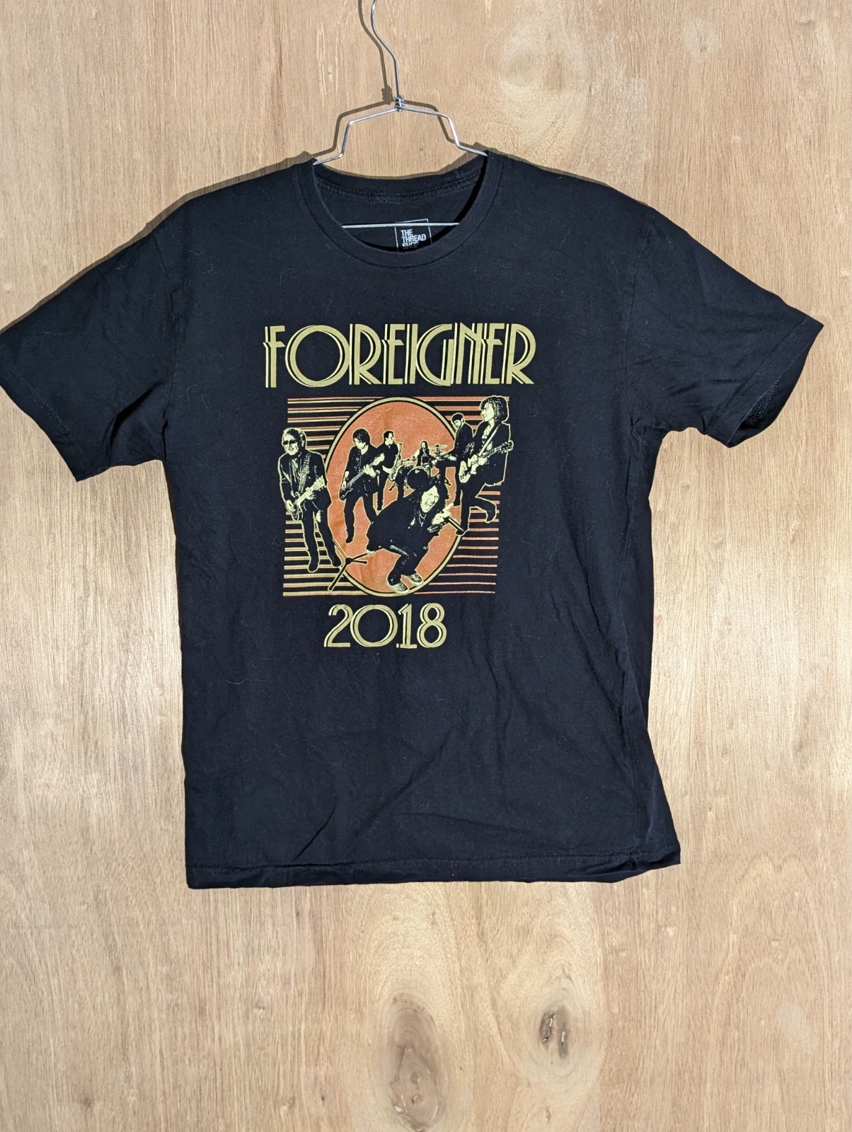 the thread shop shirt mens size M crew neck short sleeve foreigner 2018 black