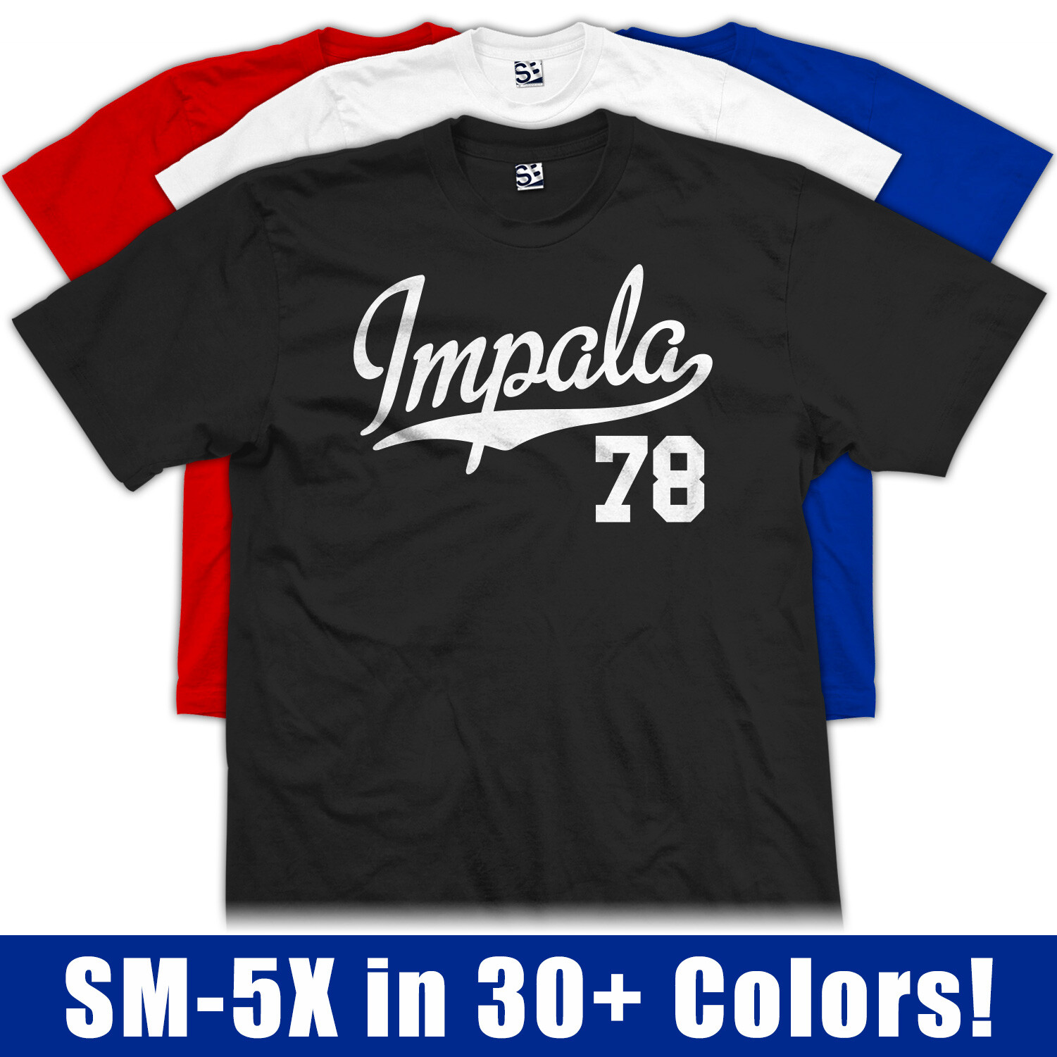 Impala 78 Script T-Shirt | 1978 SS Lowrider Classic Sports Jersey Mens Tee Shirt