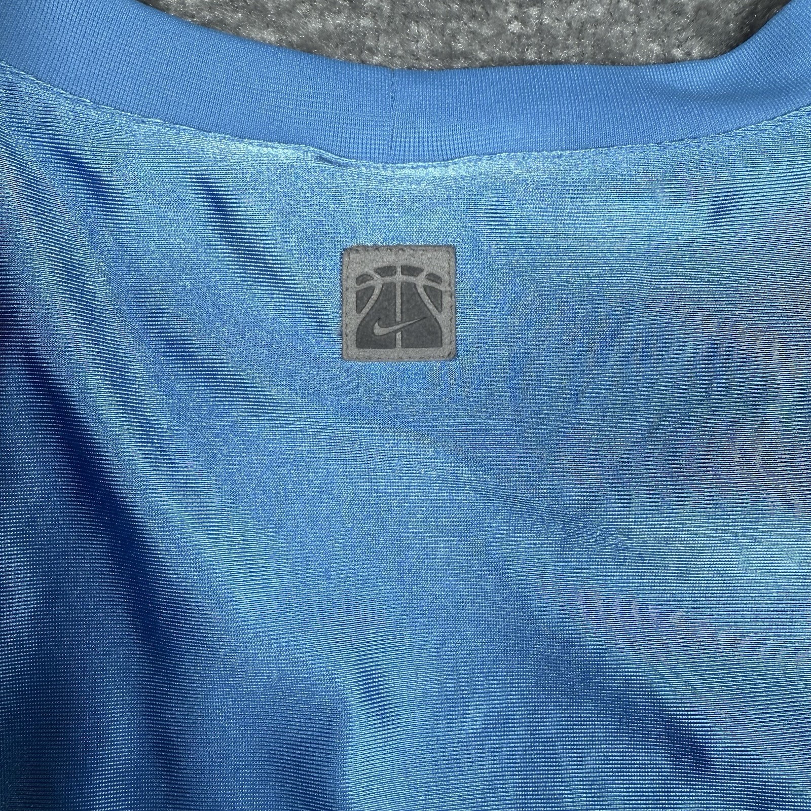 Nike Shirt Men’s Large Blue Sleeveless Swoosh Crew Neck Shiny Satin 90s Y2K gallery