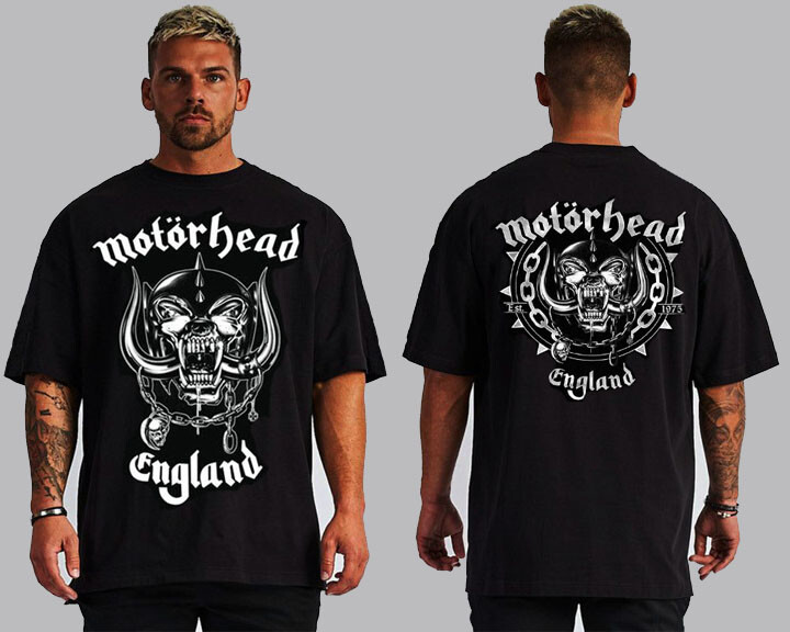 MOTOR HEAD ENGLAND FRONT AND BACK PRINT HARD ROCK MEN’S SIZES