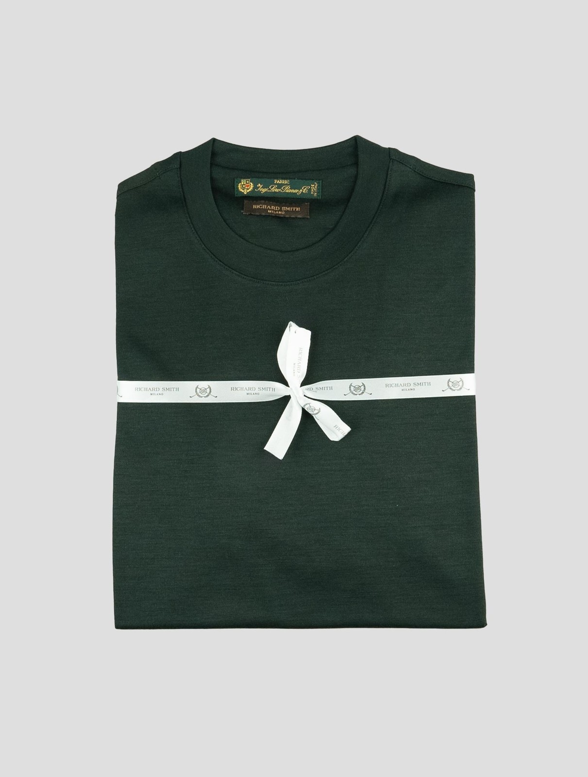 NEW RICHARD SMITH GREEN LORO PIANA WOOL AUSTRALIS AQUA T-SHIRT EU 56 - US 46 - gallery