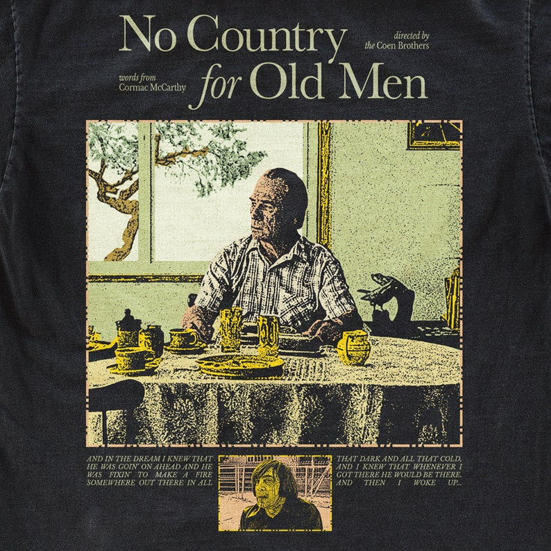 No Country for Old Men T-Shirt Coen Brothers Movie Tee Gildan 5000 Black gallery