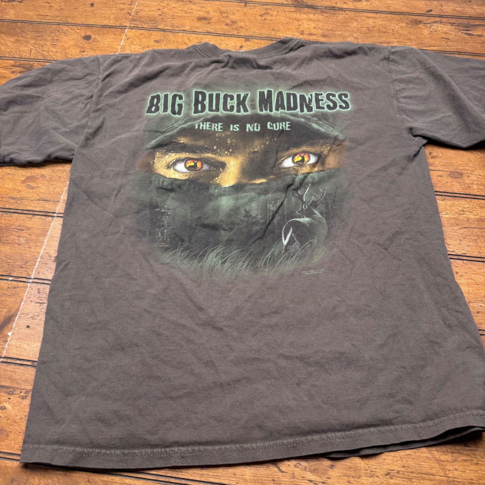 Buck Wear Big Buck Madness Graphic T-Shirt Brown Mens Large Hunting Deer 2005 gallery