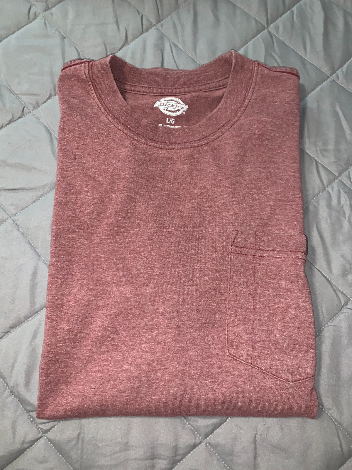 Dickies Heavy weight long Sleeve, T Shirt, Large, Red Rust 50%Cotton 50% Poly, gallery