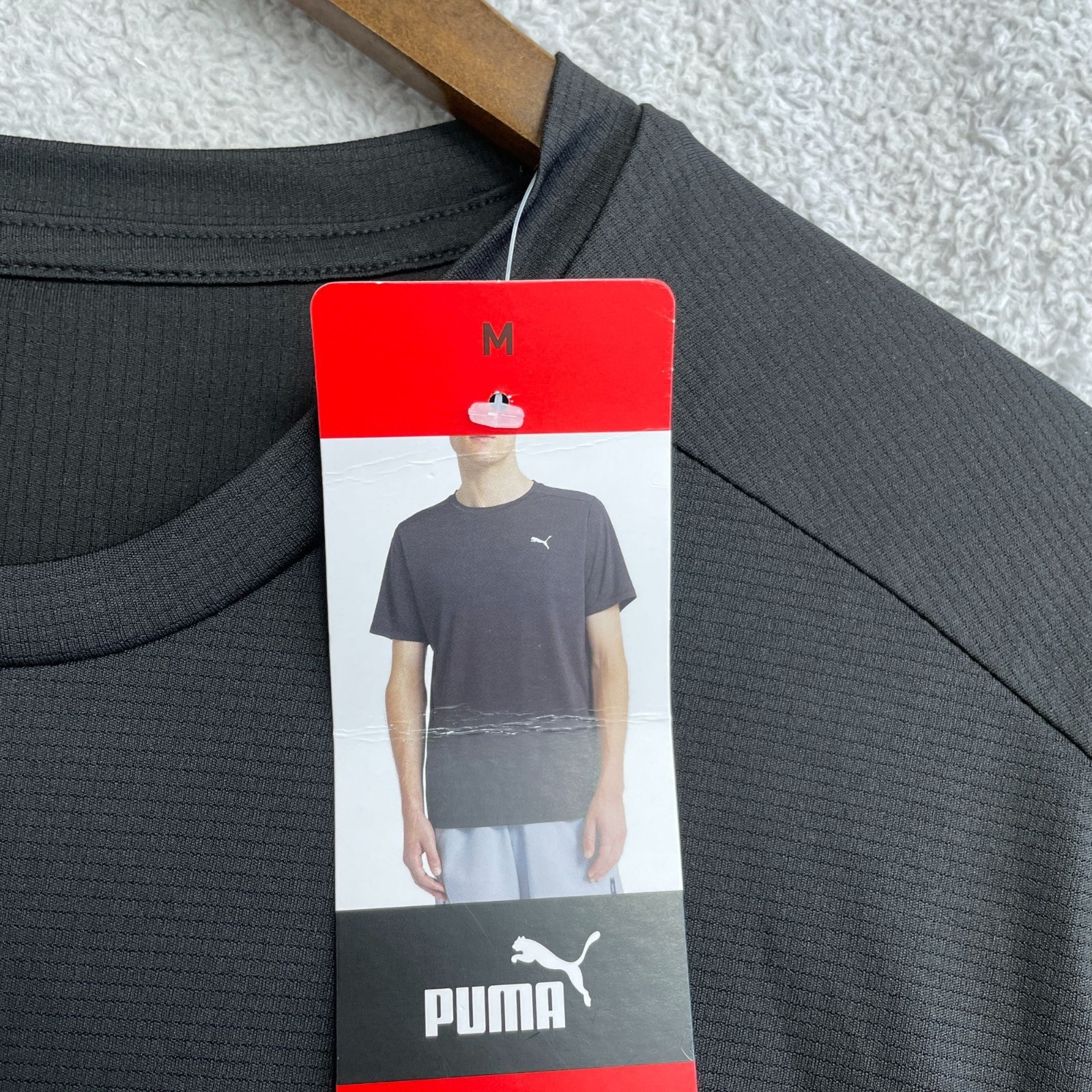 NEW Puma Active Tee Men's M Black T-Shirt Polyester Gym Wear gallery