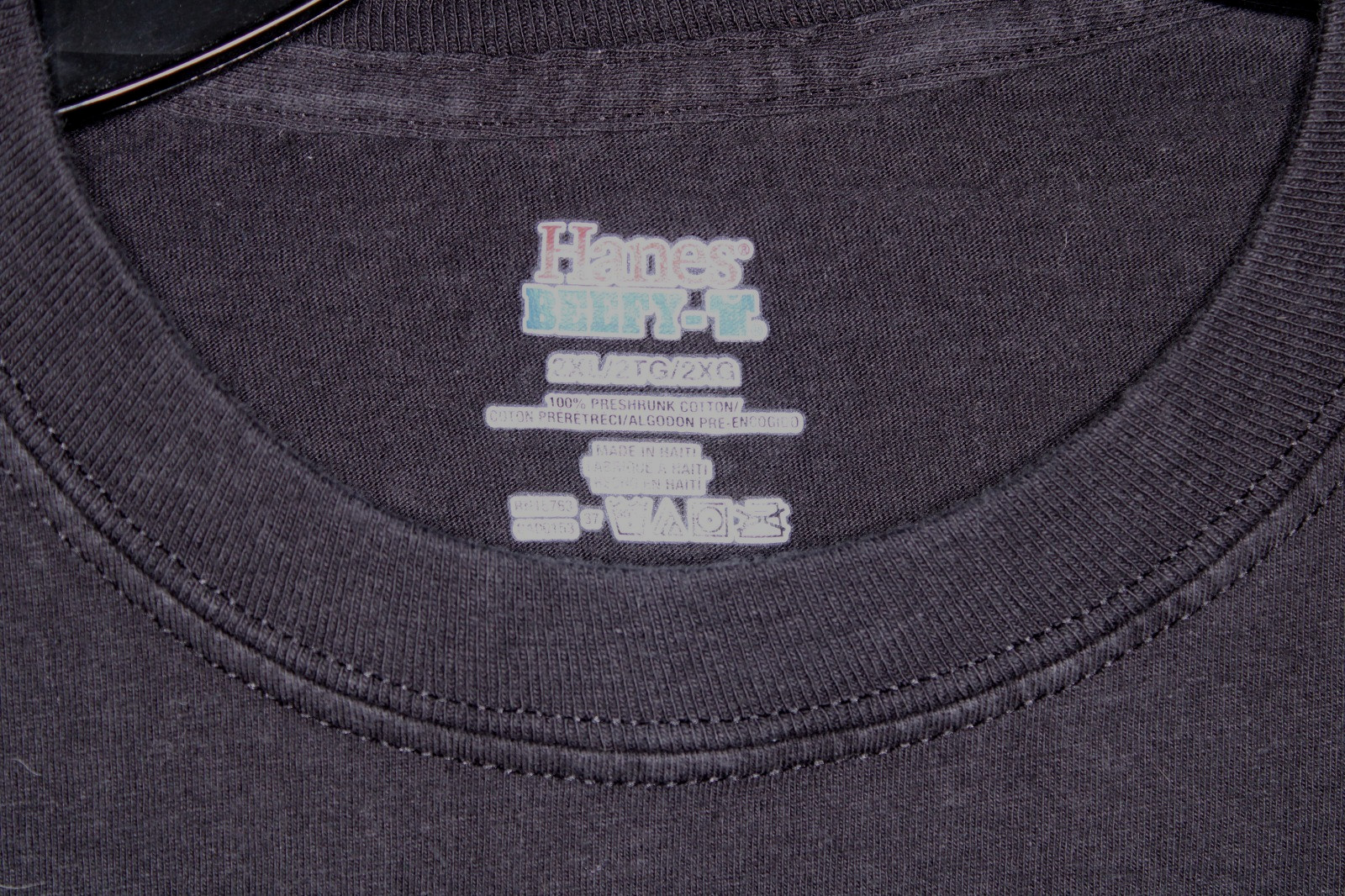 Hanes Mens Short Sleeve Beefy Plain Black Cotton Crew Neck Blank T-Shirt gallery