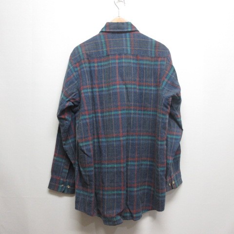 SEARS Vintage Wool Blend Long Sleeve Shirt Men’s L Navy Excellent Condition gallery