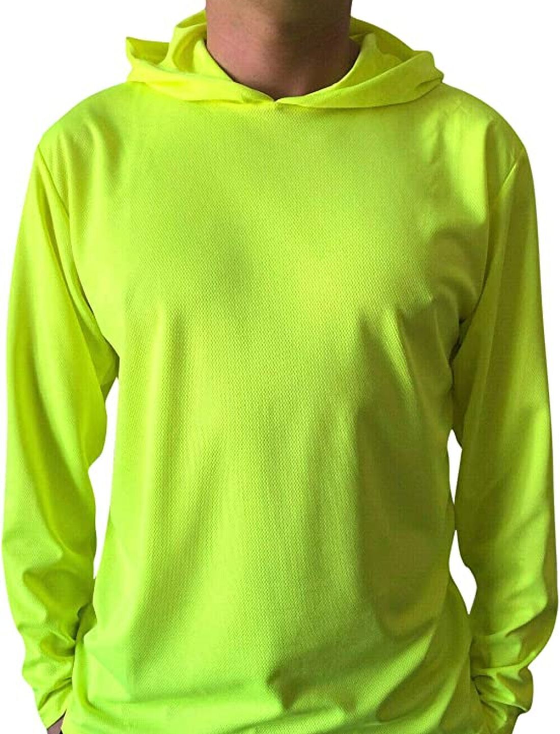 6 Pack Mens Hi Visibility Long Sleeve Hooded T-Shirt Hoodie Safety Wear SM-3X gallery