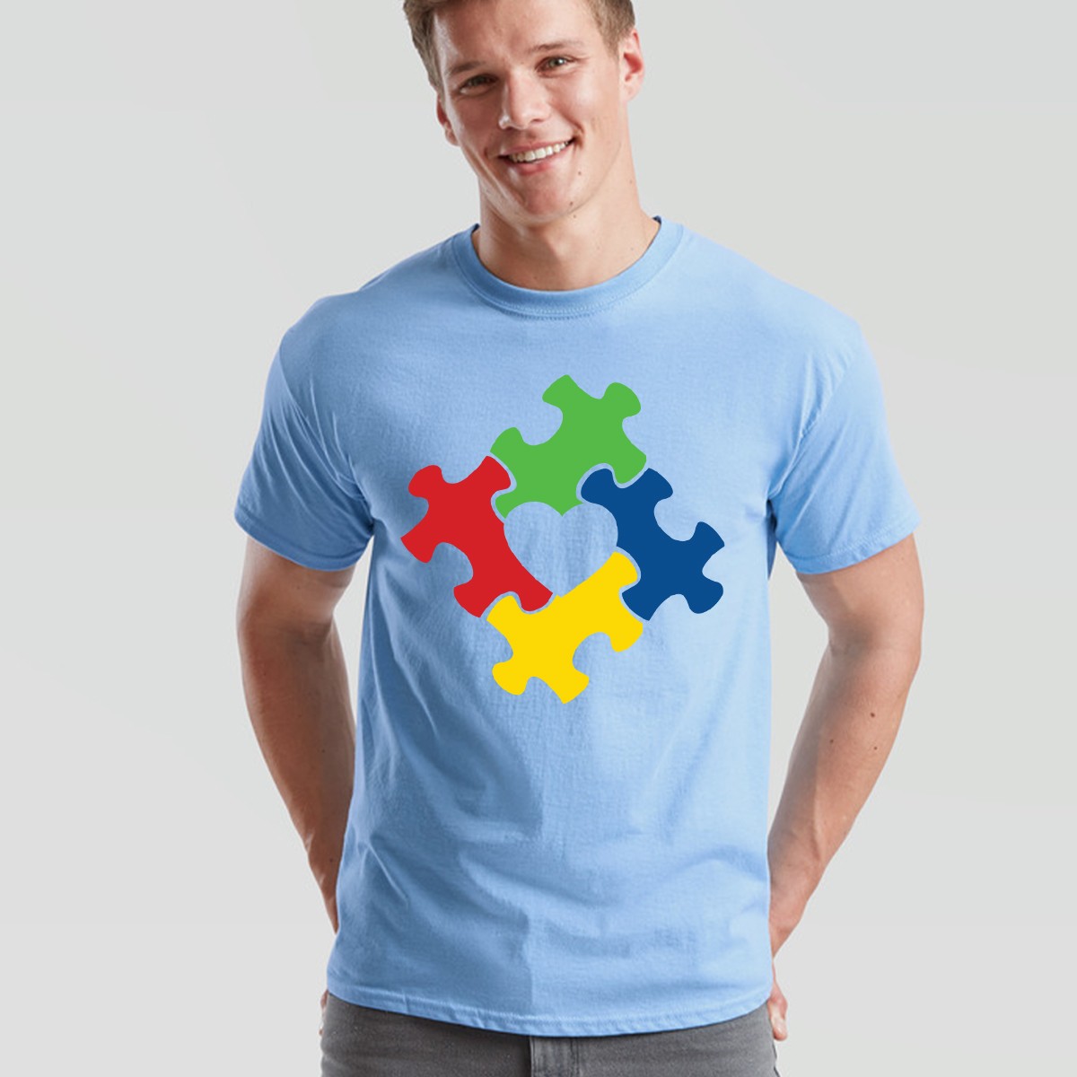 Colorful Abstract Puzzle Piece Support Unisex Tshirt Neurodiversity Support gallery