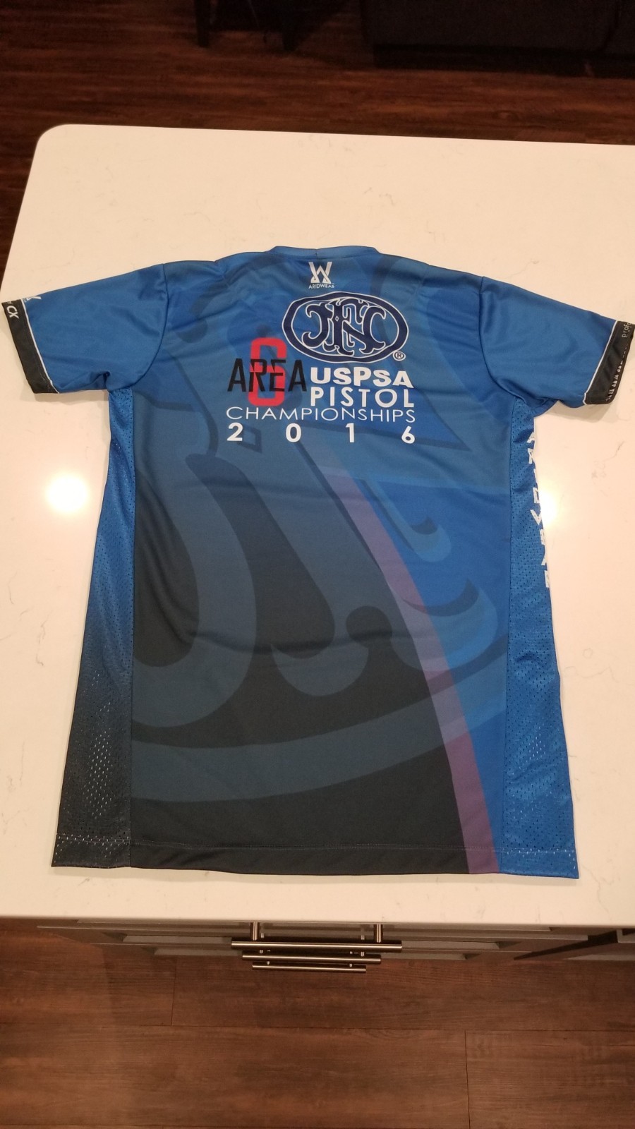 2016 USPSA Pistol Championships Shirt Area 6 Size Med Blue Breathable Quick Dry gallery