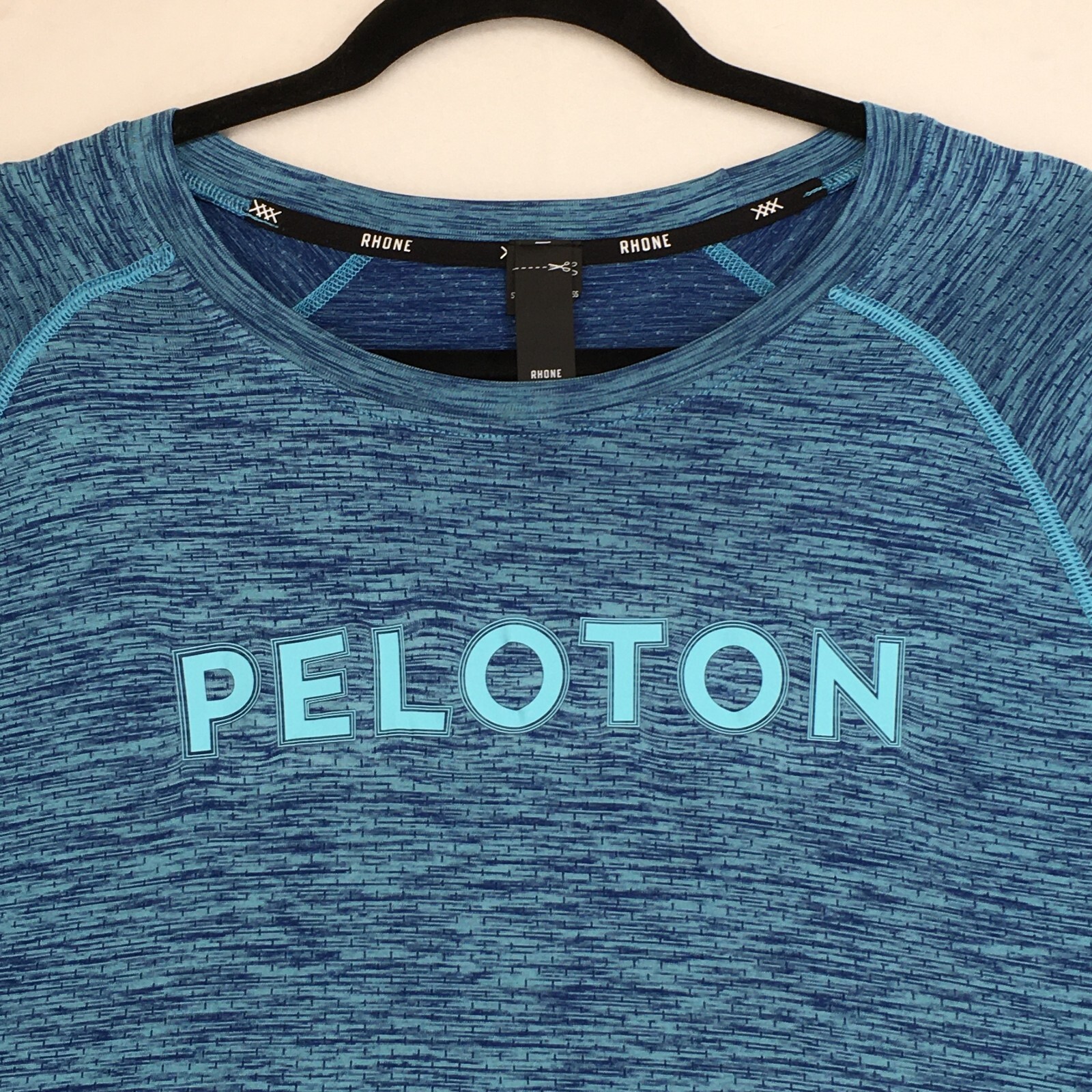 RHONE PELOTON Men's T-Shirt Size XL Polyamide Blue Crew Neck Short Sleeve gallery