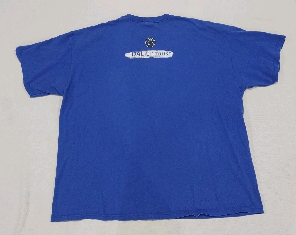 Vintage Nike Basketball Shirt Blue Graphic Sketch Art Made USA 90s Adult XXL 2XL gallery