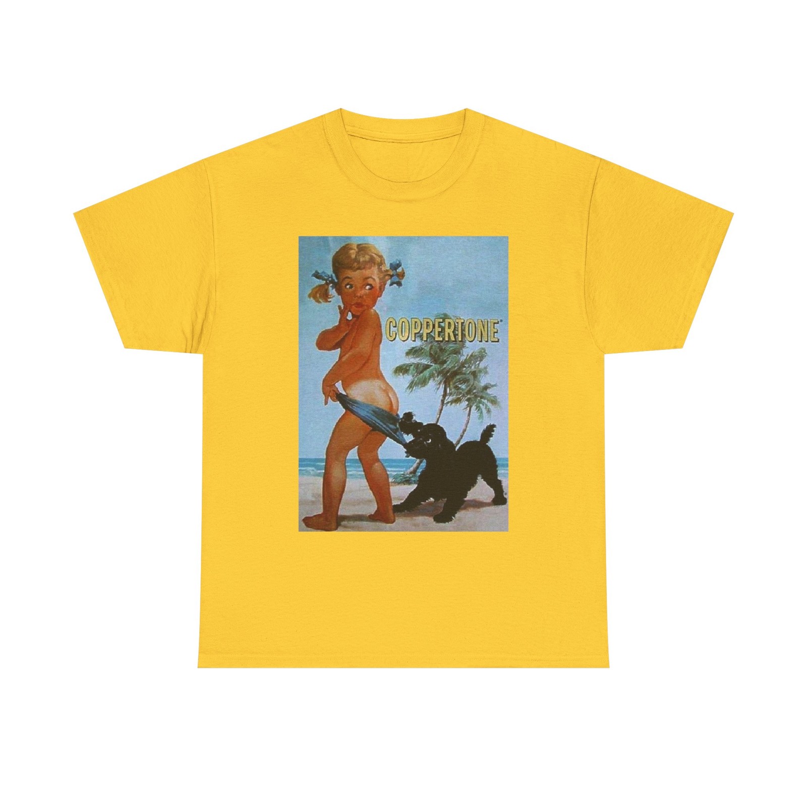 Coppertone Vintage Ad With Little Girl On The Beach Nostalgic Sunscreen Lotion