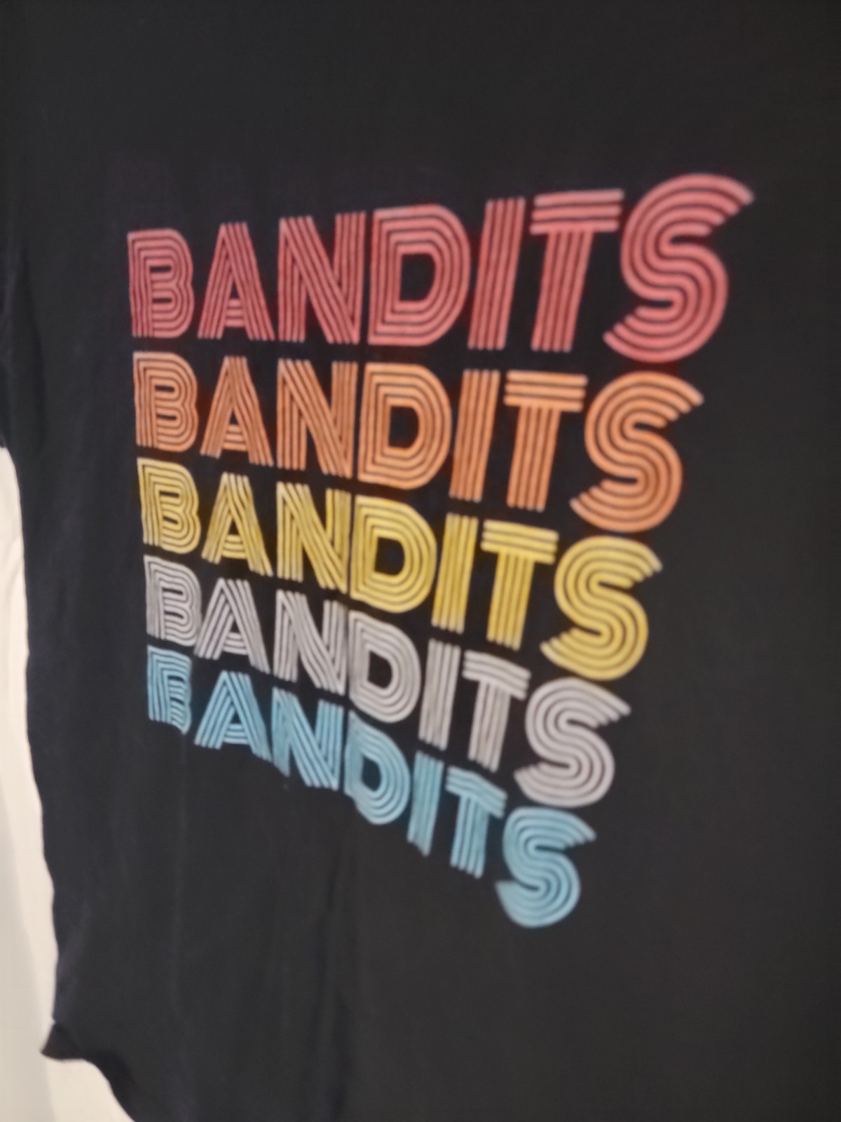 Bandits Vintage style Tee Shirt rainbow size small/medium cotton gallery