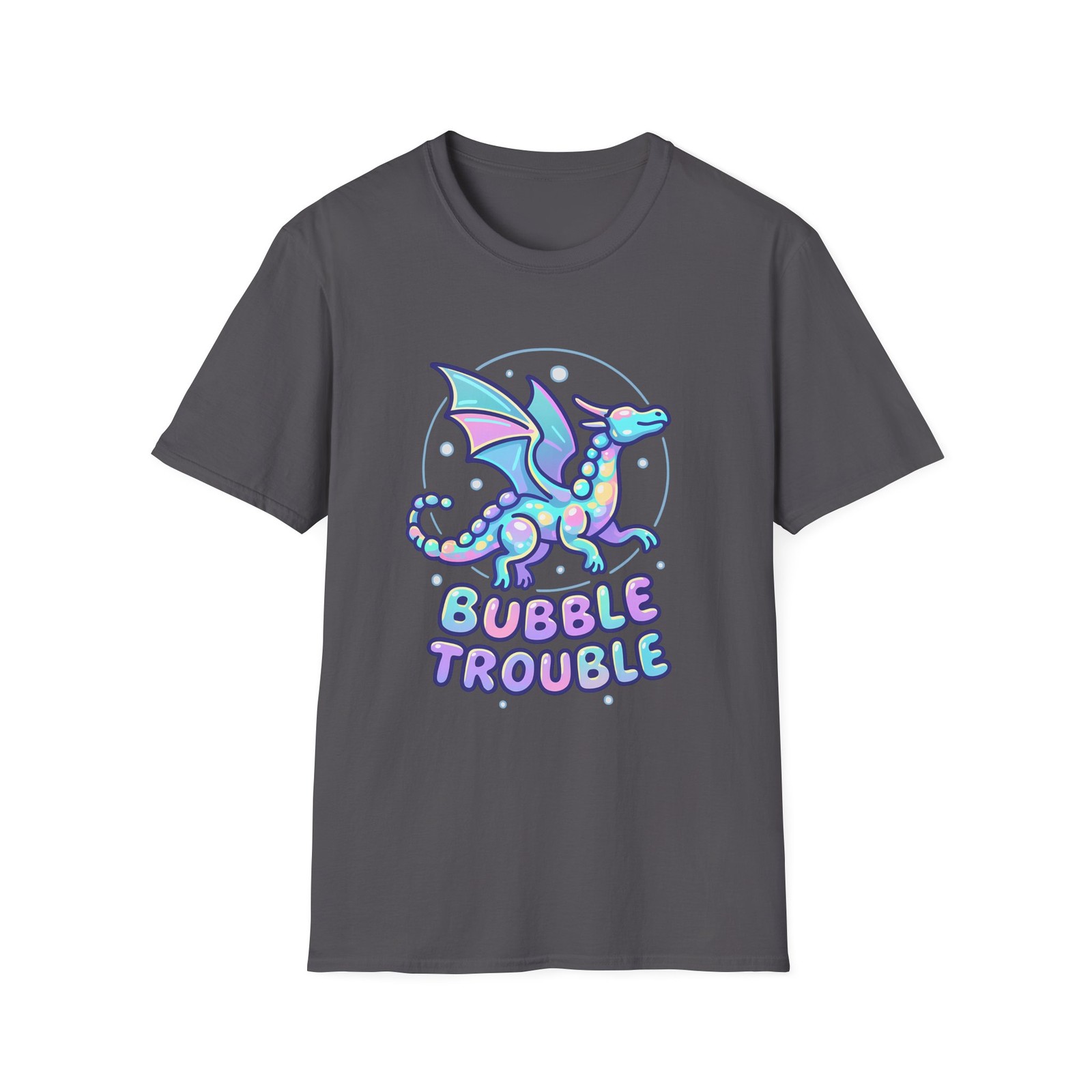 Unisex Softstyle T-Shirt Bubble Dragon Fantasy Art Surreal Sky Creature gallery