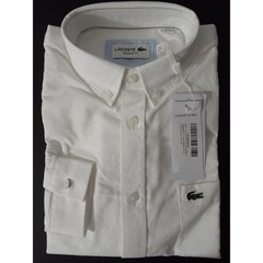 Lacoste Men’s Long Sleeve Regular Fit Oxford Button Down Shirt White S