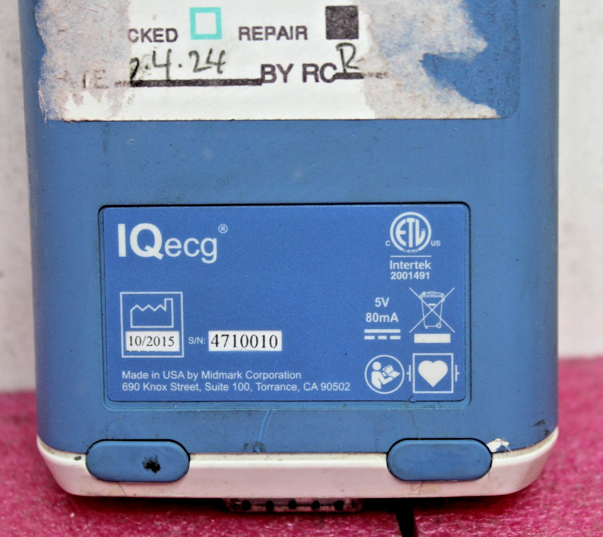 Midmark IQ ECG MODULE 2015 with Case **READ** T9-D1