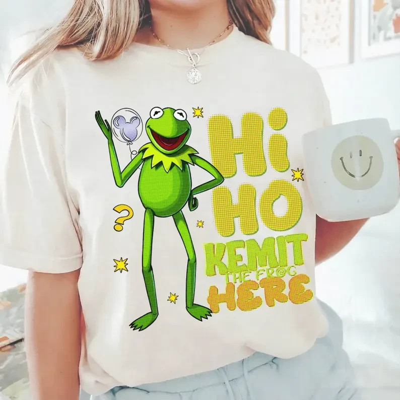 Retro 90s Kermit The Frog Muppets Haftone Shirt, Kermit Muppet shirt gallery