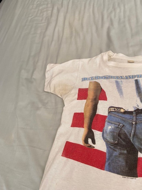 Bruce Springsteen 1984 1985 vtg t shirt Tour Dates Concert Fits S but says M gallery