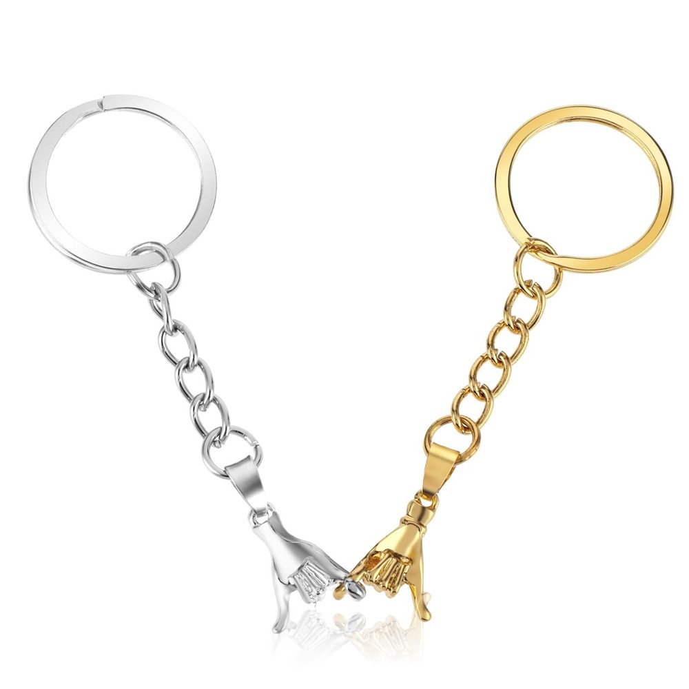 2 Pack Couples Keychain Pinky Promise Keychain Matching Key for Anniversary Gift