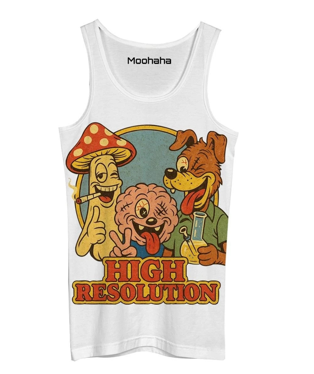 High Resolution Retro Cartoon T-Shirt Stoner Mushroom Streetwear XS-2XL Moohaha