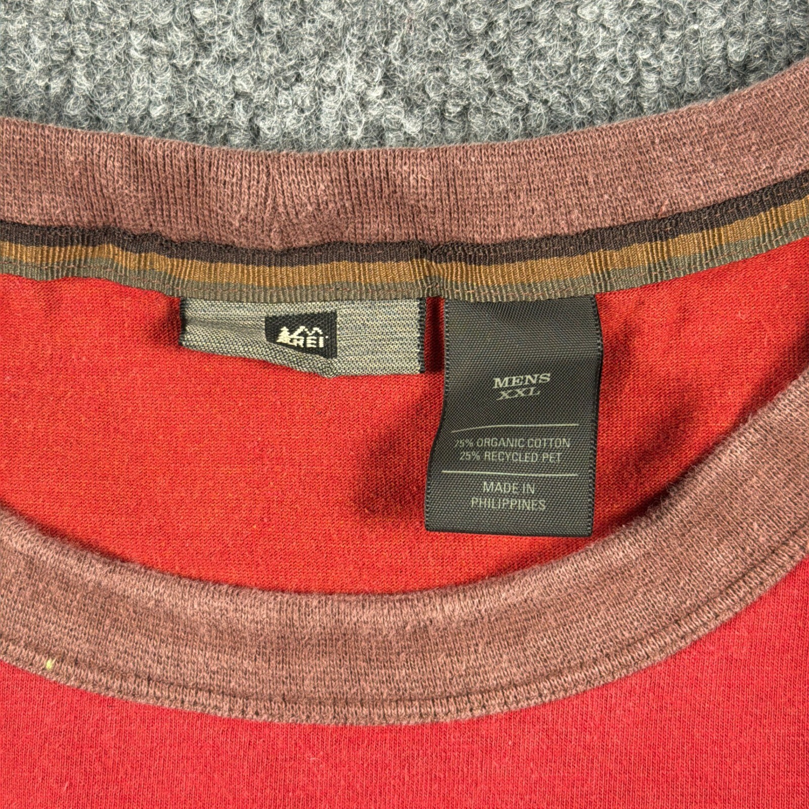 REI Co-op T Shirt Mens XXL Ringer Red Organic Cotton Short Sleeve Casual Y2K gallery