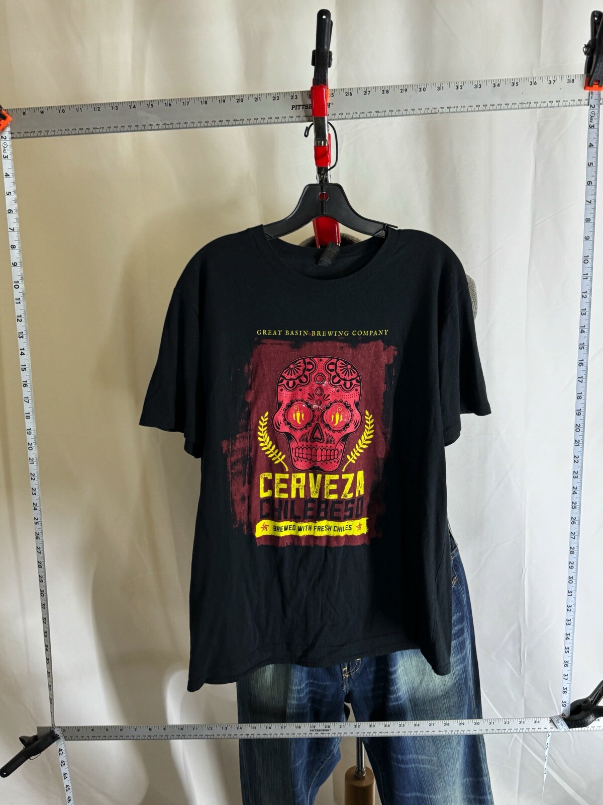 Great Basin Brewing Co Cerveza Skull TEE T SHIRT Large L gallery