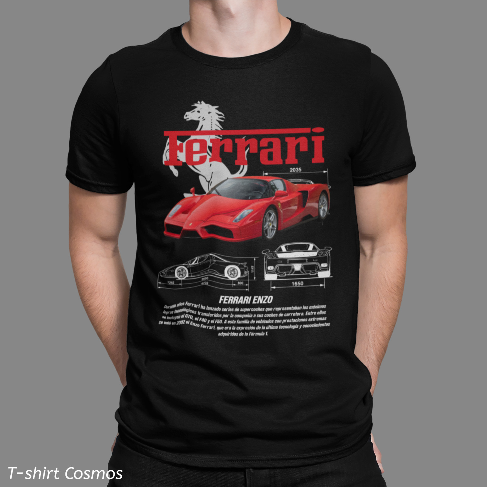 Retro Ferrari Enzo Car T-shirt, classic car, Dads gift, old school sports car gallery