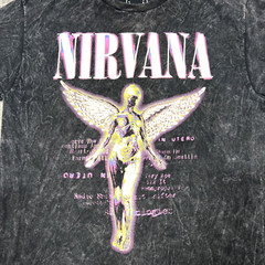 Nirvana in Utero Men’s Medium Pullover T-Shirt Short Sleeve Tie Dye Gray