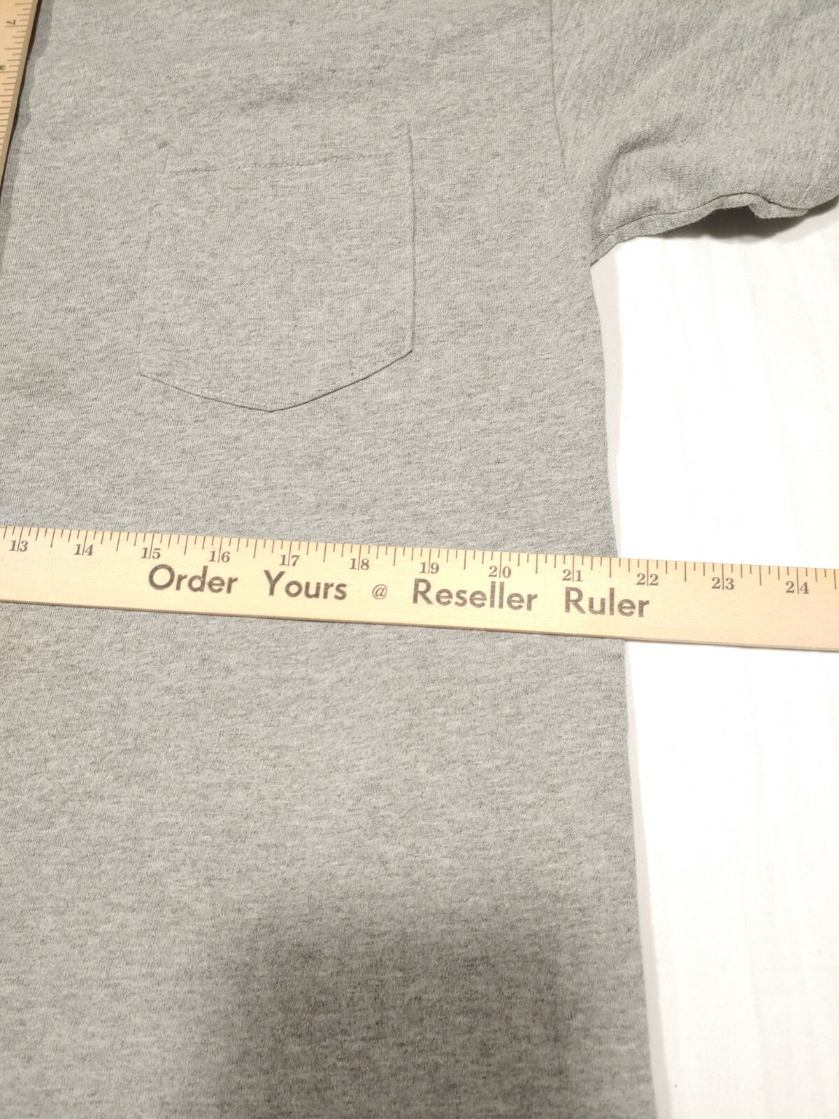 Pocket T Shirt Mens L Hether Gray Short Sleeve Smart Basics Blank Tee gallery