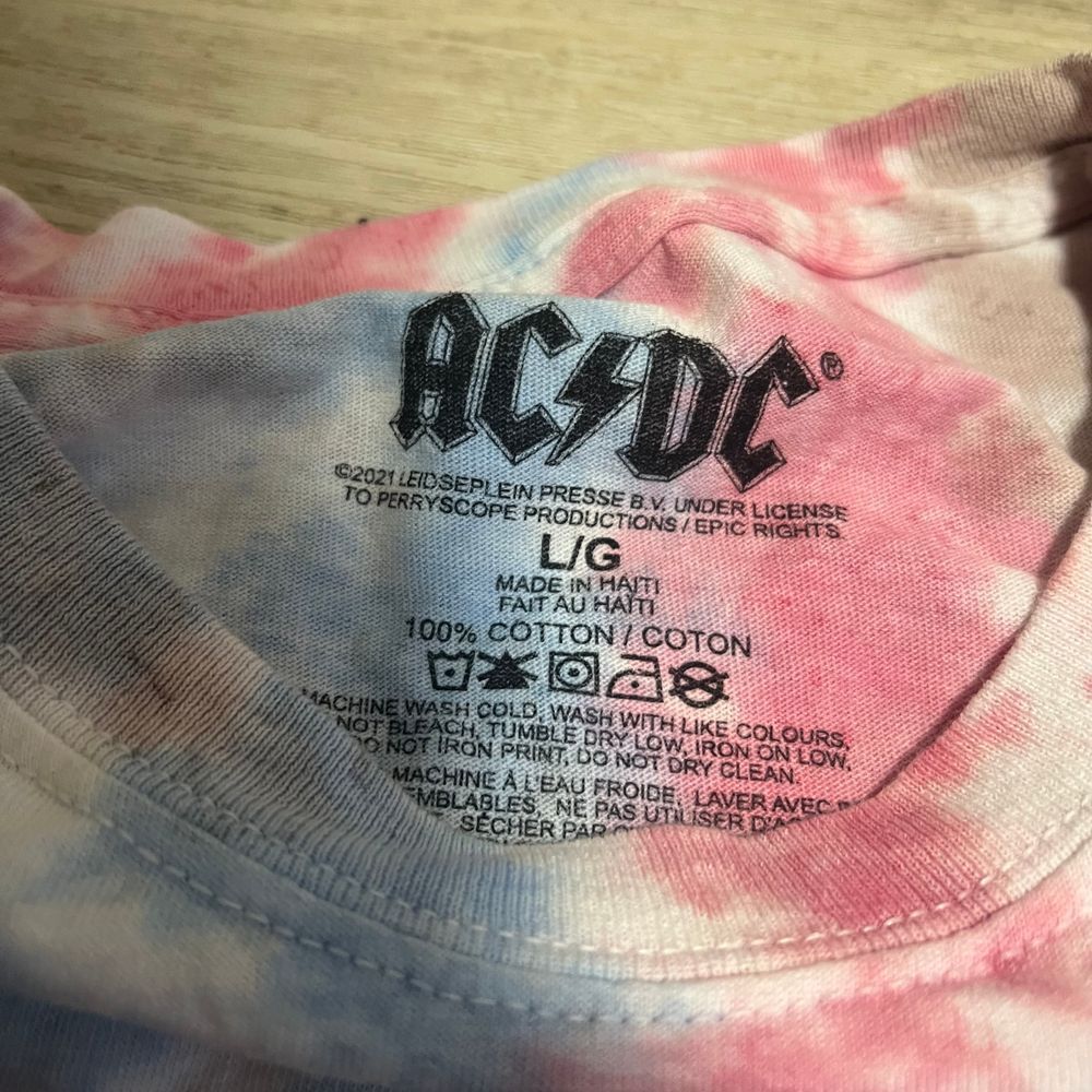 AC DC High Voltage Tie Dye Shirt Size Large NWOT Mens Angus Young Rock N Roll gallery