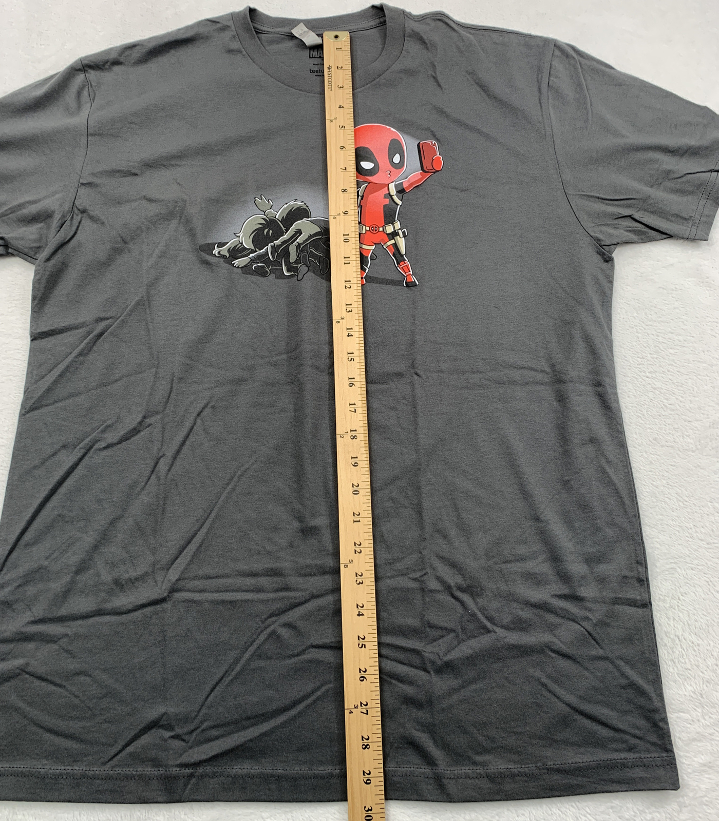 Marvel Universe Deadpool Men's T-shirt XL Gray Tee Turtle 100% Cotton gallery