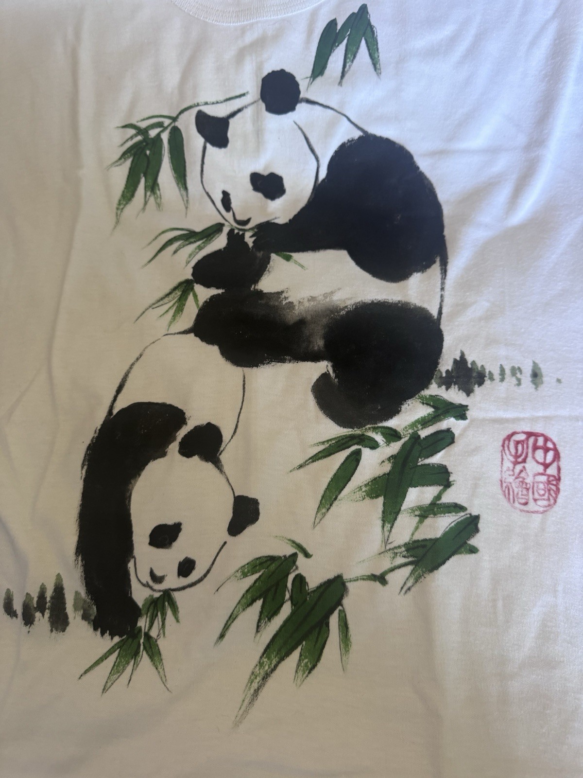 Vintage Golden Wheel Panda Graphic Tee Adult Size 42 Nature 70s 80s China gallery