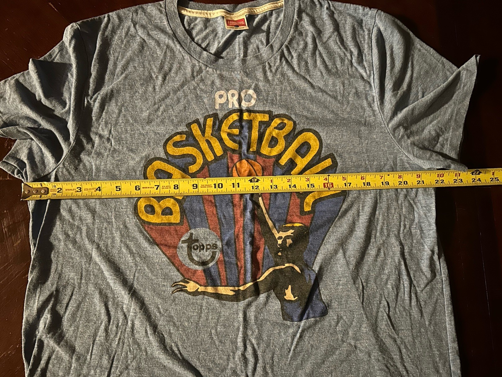 Homage Topps Basketball Logo T Shirt Blue XL L Soft SEE DESCRIPTION gallery