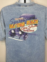 Daytona Beach Car Show Spring 2001 Hot Rod T shirt XL Blue Stonewashed