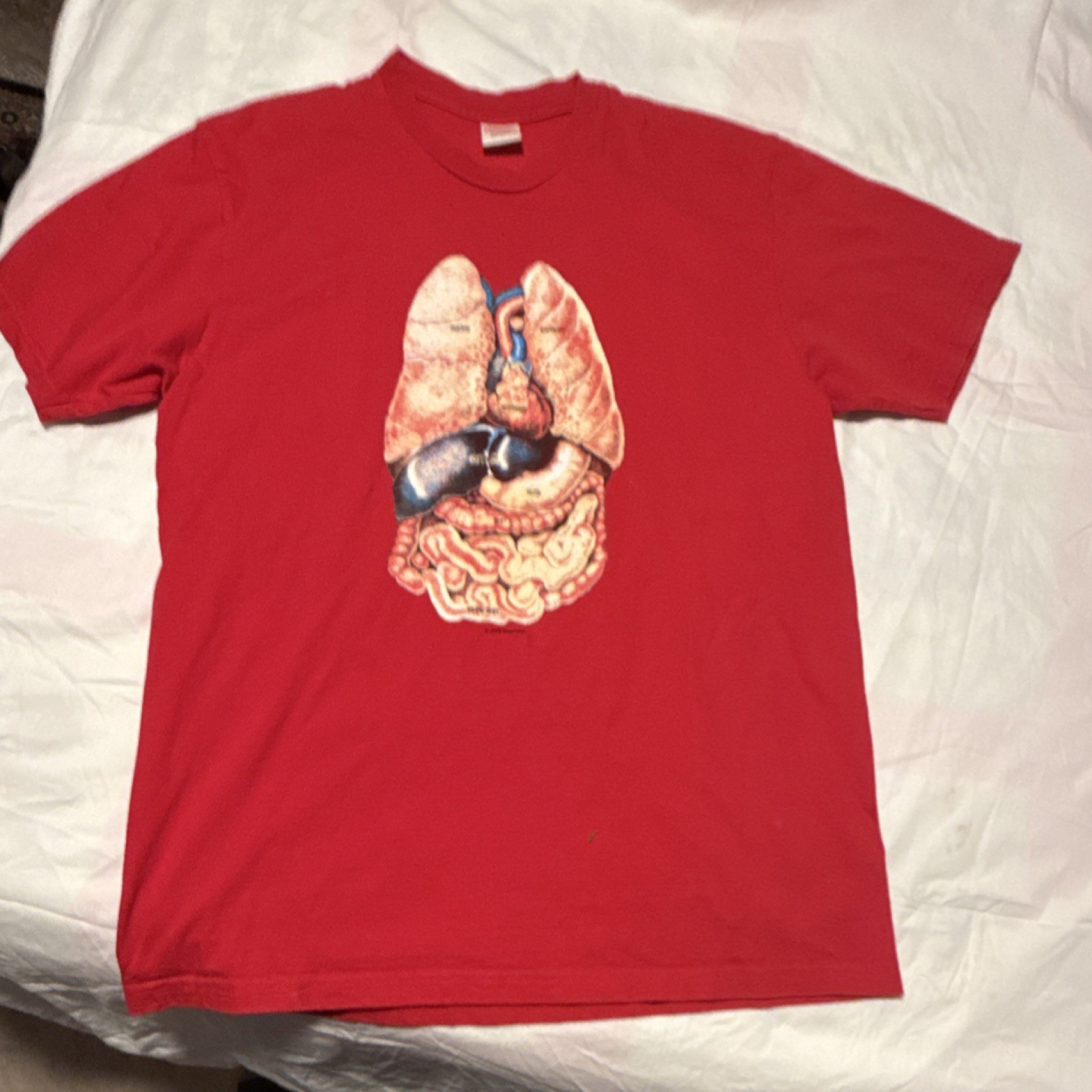 Supreme Guts T-Shirt in red from the Fall/Winter 2018 collection.