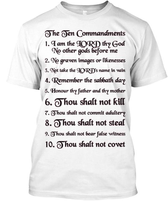 The Ten Commandments T-Shirt Made in the USA Size S to 5XL